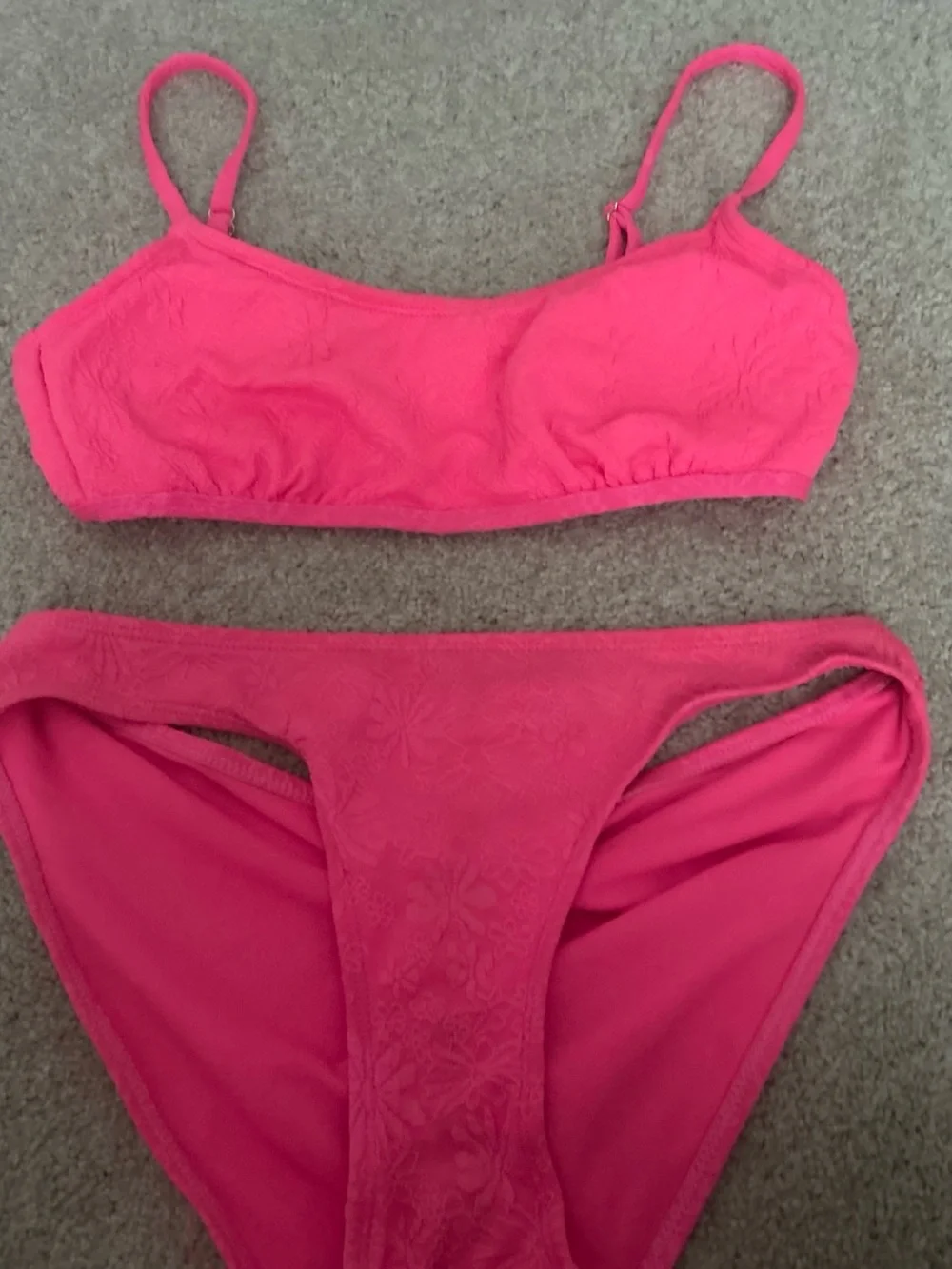 No Boundaries Hot Pink Bandeau Bralette and Bikini Set